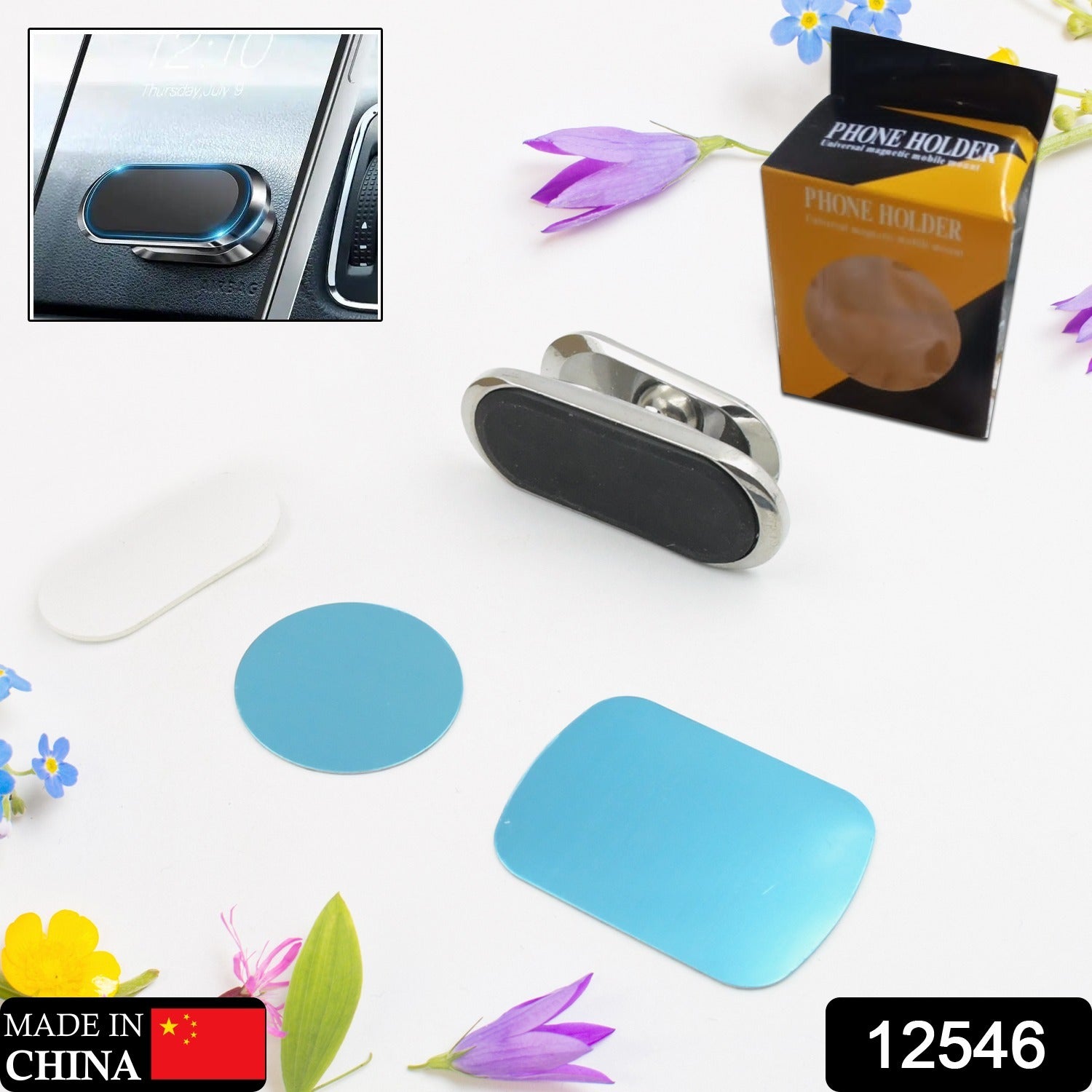 12546 Magnetic Phone Mount/Holder for Car, Super Strong Magnet Universal Car Mount, Dashboard 360° Rotation for Car, Desk, Office, Home & Kitchen for All Smart phones (1 Pc) 12546 Magnetic Phone Mount/Holder for Car, Super Strong Magnet Universal Car Mount, Dashboard 360° Rotation for Car, Desk, Office, Home & Kitchen for All Smart phones (1 Pc)